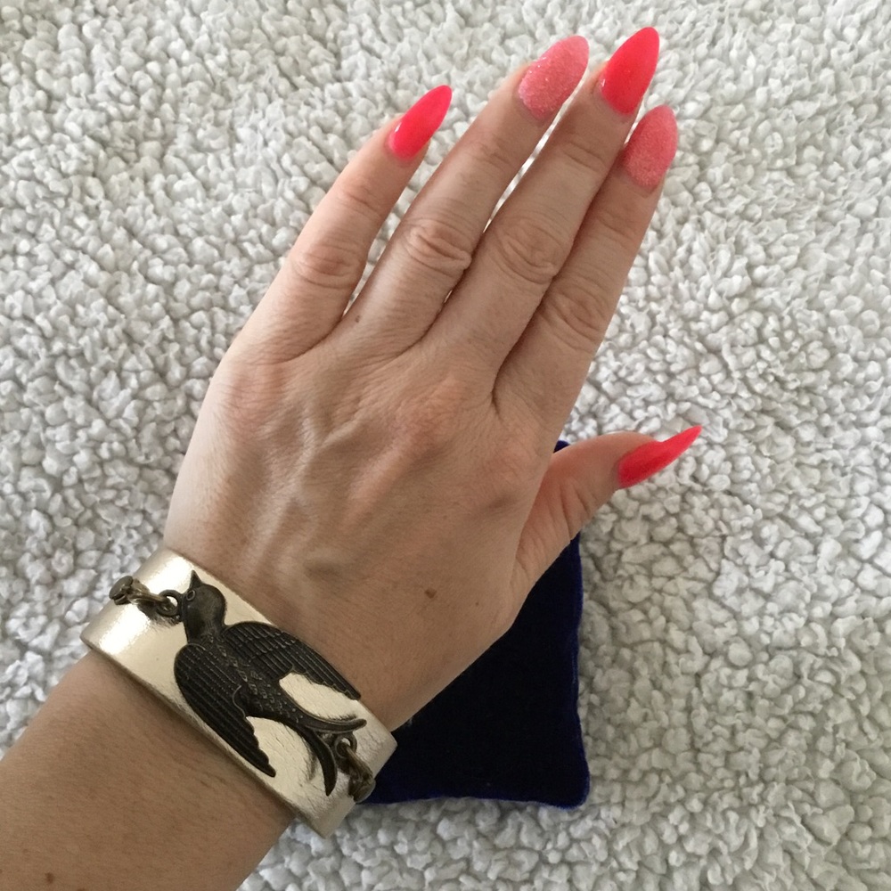 Leather Cuff with Sparrow Detail